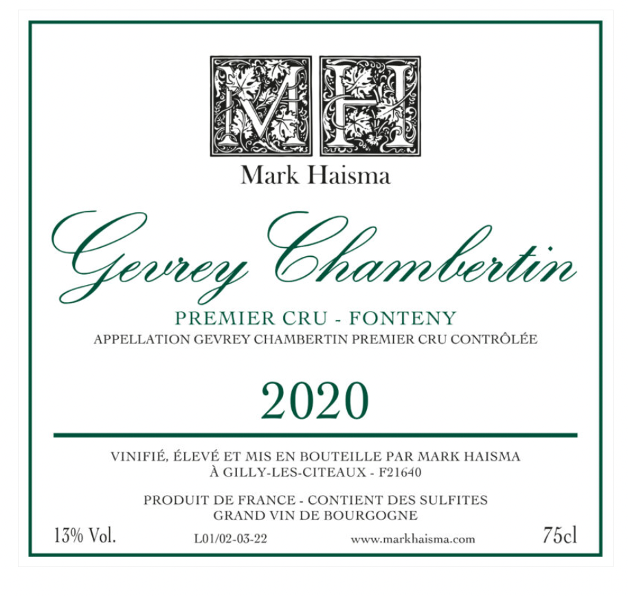 Mark Haisma Gevrey-Chambertin Premier Cru 'Fonteny' 2022